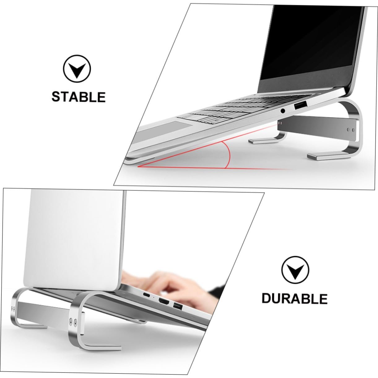 Подставка для ноутбука Алюминиевая Эргономичная Противоскользящая Охлаждающая подставка для ноутбуков Прочная для рабочего места, фото №2