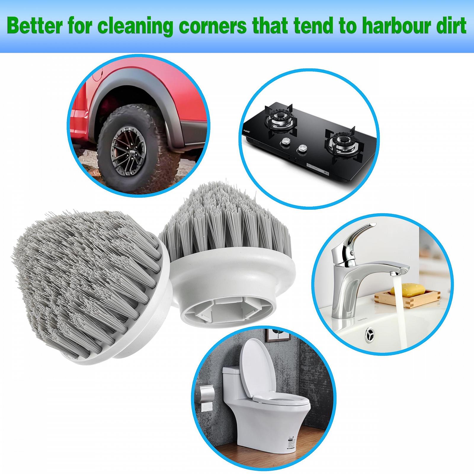 Насадки для электрической щетки Synoshi Spin Power Scrubber конусные 2 шт серые, фото №5