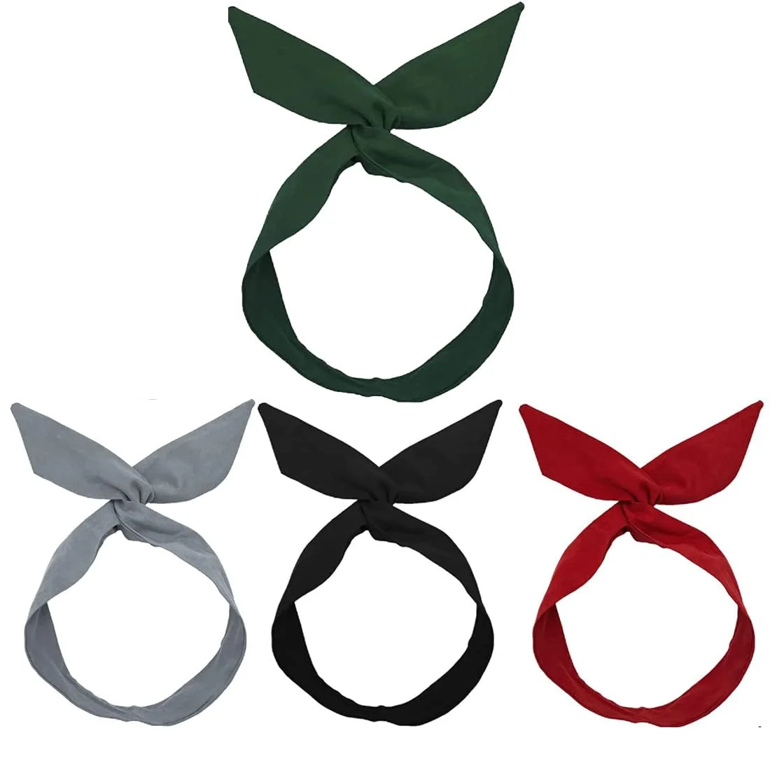 Пов'язка для волосся з бантом, 4 шт, вінтажна, фото №1 Пов'язка для волосся з бантом, 4 шт, вінтажна, фото №1