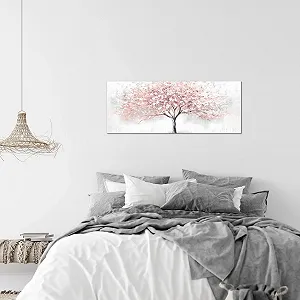 Картина Runa Art Tree in Spring 100 x 40 см Сіро-рожева 053212b synthetic.ua - Фото 1