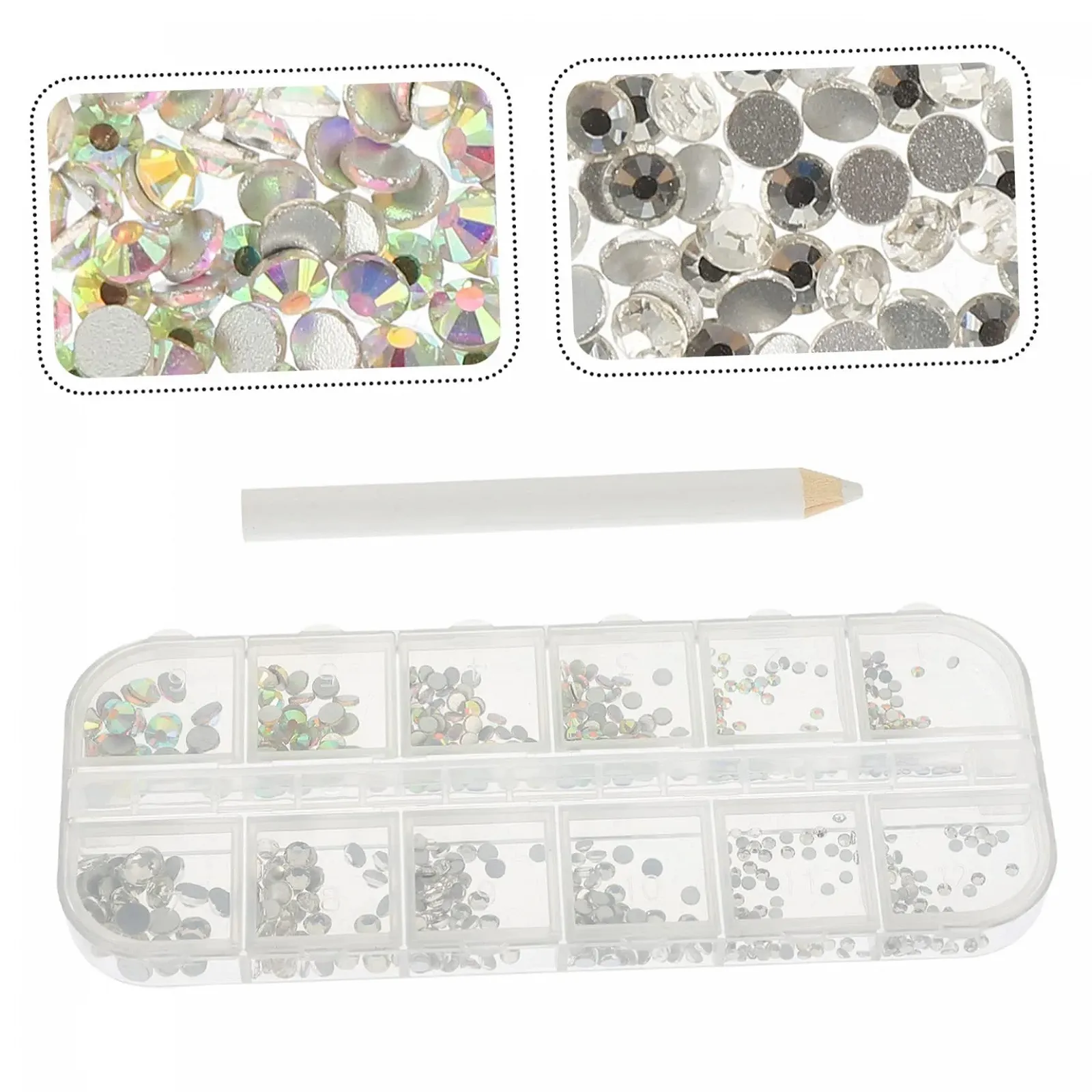 Набор для ногтей Beavorty, украшения для ногтей, наклейки со стразами, круглые хрустальные стразы, свадебные украшения для ногтей, бисер со стразами, инструмент для подбора страз, аксессуары для маникюра из стекла, 3D, фото №4