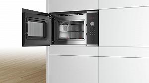 Вбудована мікрохвильова піч Bosch Bel523MS0 20 л 800 Вт Чорна, Нержавіюча сталь synthetic.ua - Фото 1