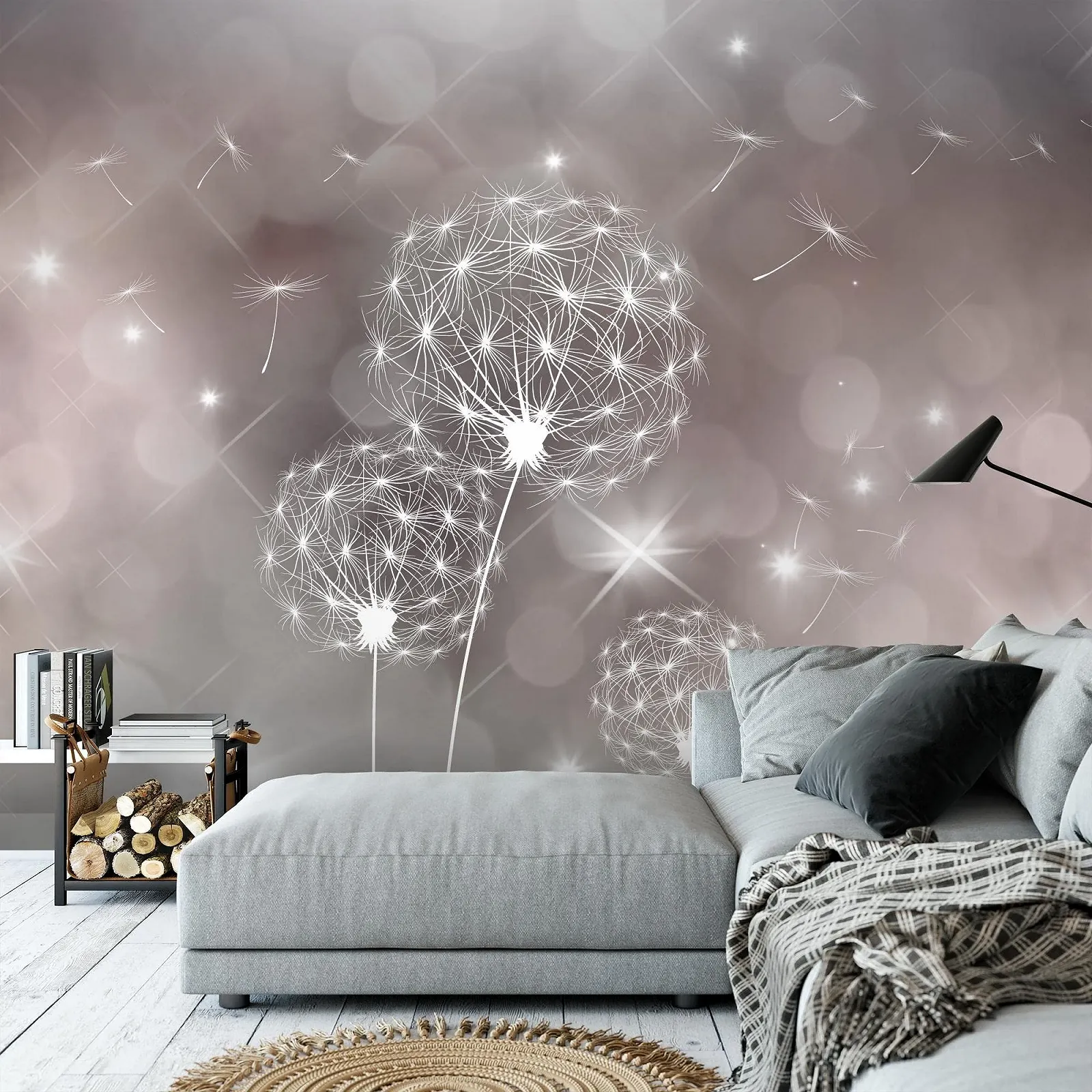 Фотошпалери 9174012a Кульбаба Абстракція 396 x 280 см Флізелінові Сірий, Бежевий, фото №9