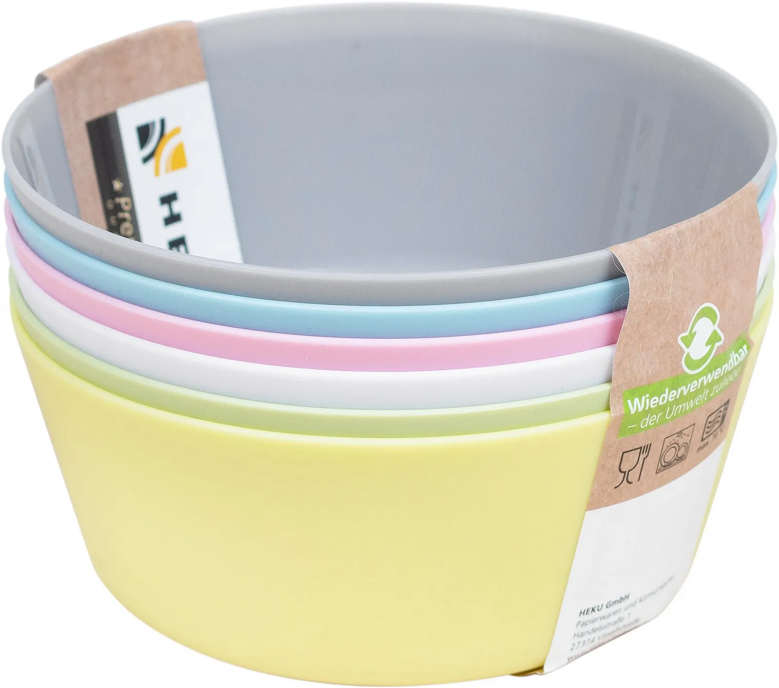 Миска HEKU Набор многоразовых лоханок 6 шт Пастельный 12 см PP Материал разноцветный, фото №3