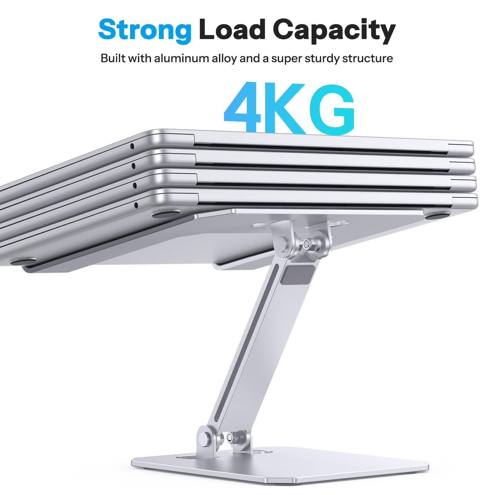 Підставка для ноутбука OMOTON Алюміній Регульована по висоті Сріблястий, фото №7