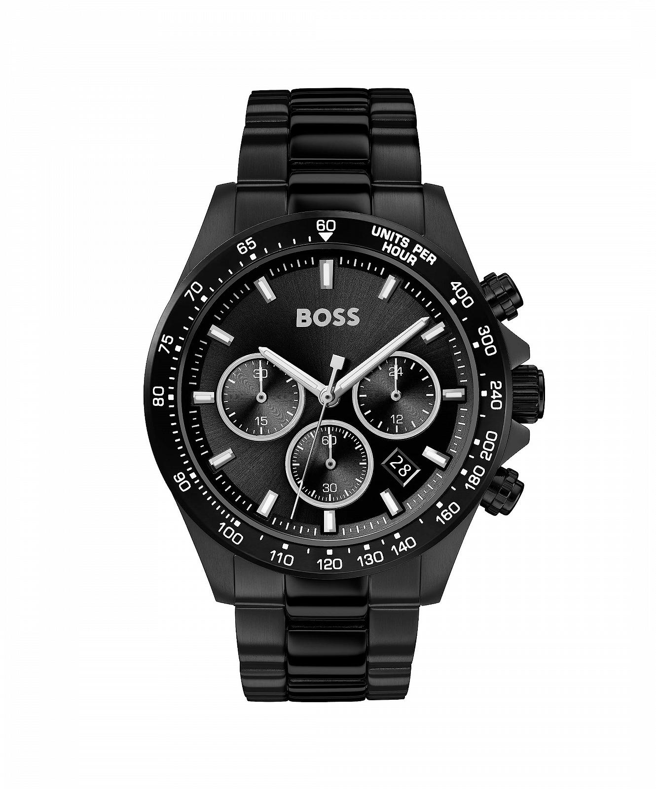 Хронограф BOSS Hero 43 мм, кварцевые часы, коллекция, нержавеющая сталь, браслет (звенья или сетка), функция даты, 3 дополнительных циферблата, водостойкость 5 ATM, фото №1
