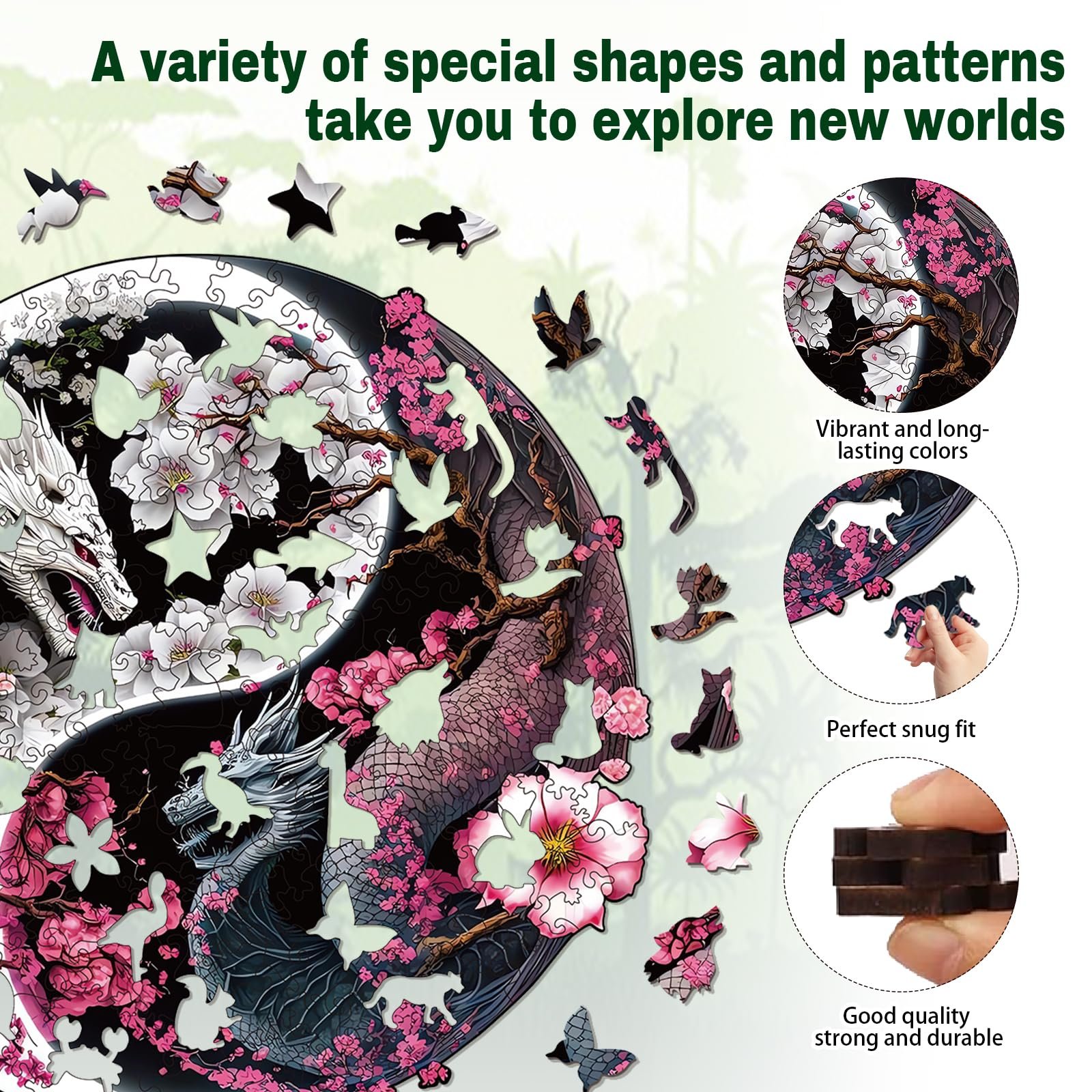 Пазл деревянный Dragon 200 деталей Animal Shape, фото №2 Пазл деревянный Dragon 200 деталей Animal Shape, фото №2