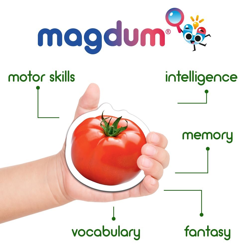 Магнитный пазл Magdum Овощи и фрукты 18 сегментов 6 штук, фото №5