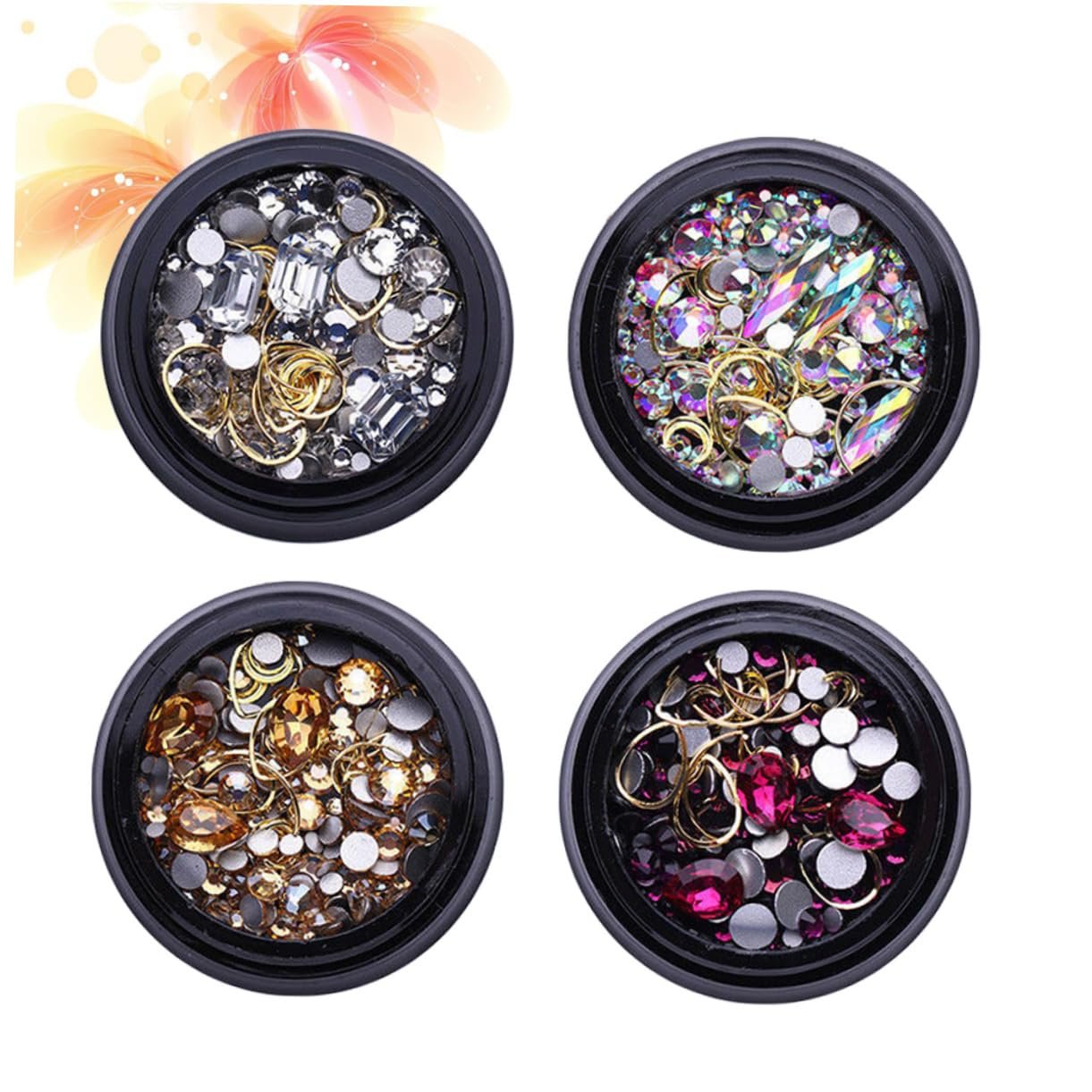 Наклейки для ногтей Beavorty с кристаллами 4 коробки, фото №1