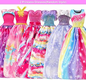 Набір одягу Miunana для ляльок 30 см / 9 суконь / 3 топи / 3 штани synthetic.ua - Фото 1