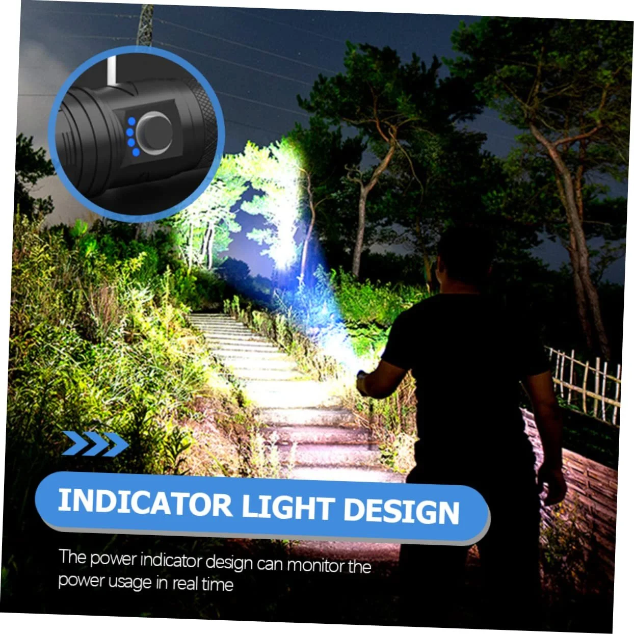 Телескопічний Ліхтар Алюмінієвий сплав Black, фото №8