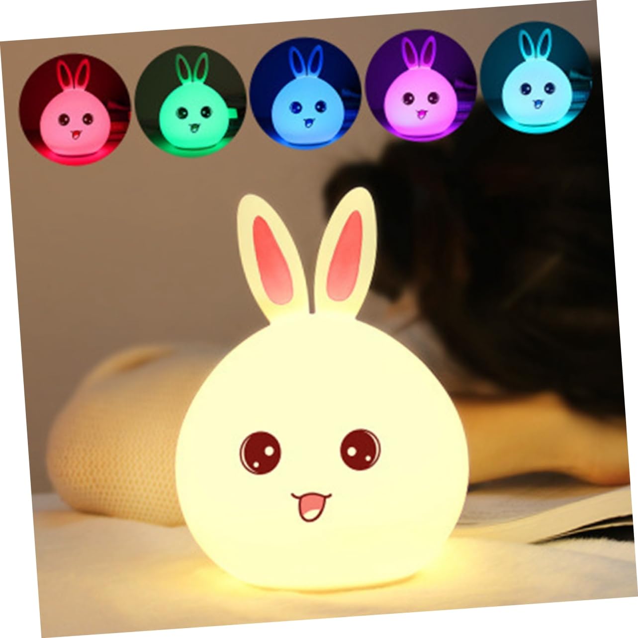 Лампа OSALADI Сенсорная Ночник USB LED Силикон Заяц, фото №6