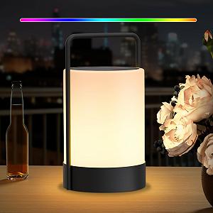 Настільна LED лампа на сонячній енергії для вулиці 2-в-1 бездротова акумуляторна 8 кольорів IP44 - Фото 1