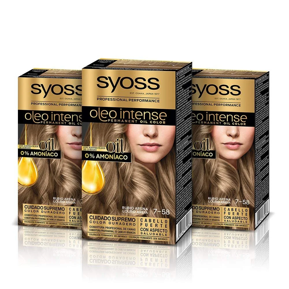 Краска для волос Syoss Oleo Intense 7.58 Cool Beige Blond, бежевый блонд (3 шт.), фото №1 Краска для волос Syoss Oleo Intense 7.58 Cool Beige Blond, бежевый блонд (3 шт.), фото №1