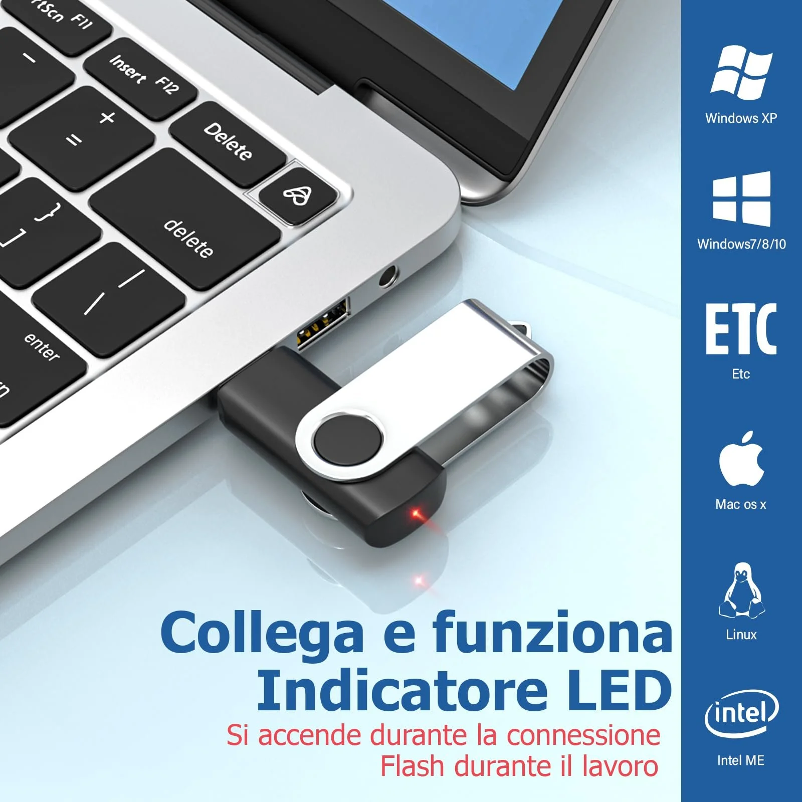 USB Stick 4GB USB 2.0 Pack of 50 Swivel Black, фото №6