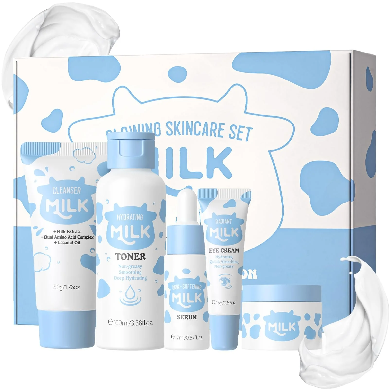 Набір для догляду за шкірою обличчя з молоком Зволожувальний подарунковий набір для жінок, фото №1