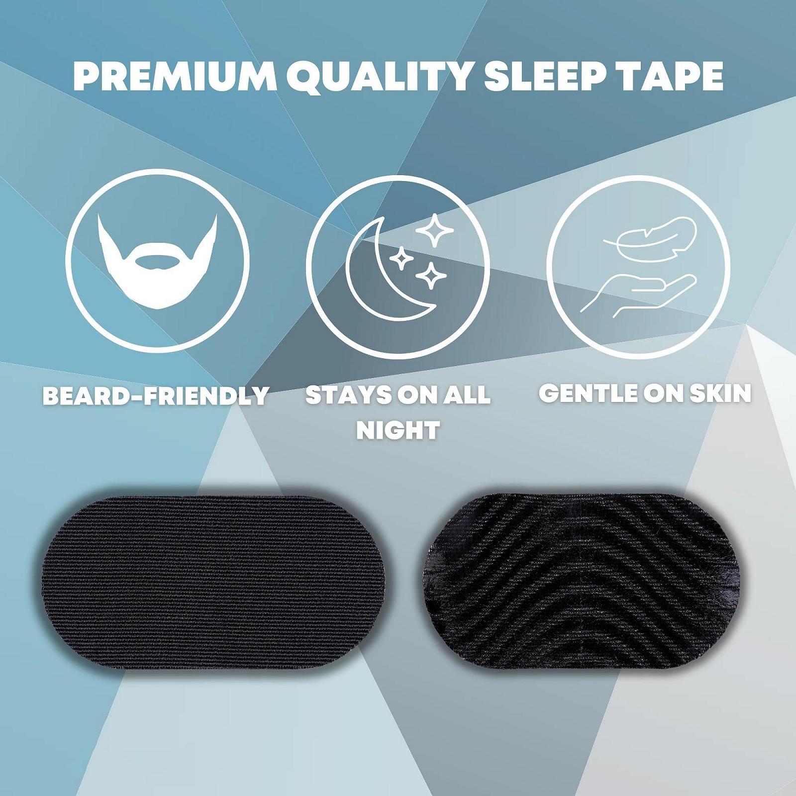 Стрічки для рота для сну (30 шт.) проти хропіння, чорні, фото №3