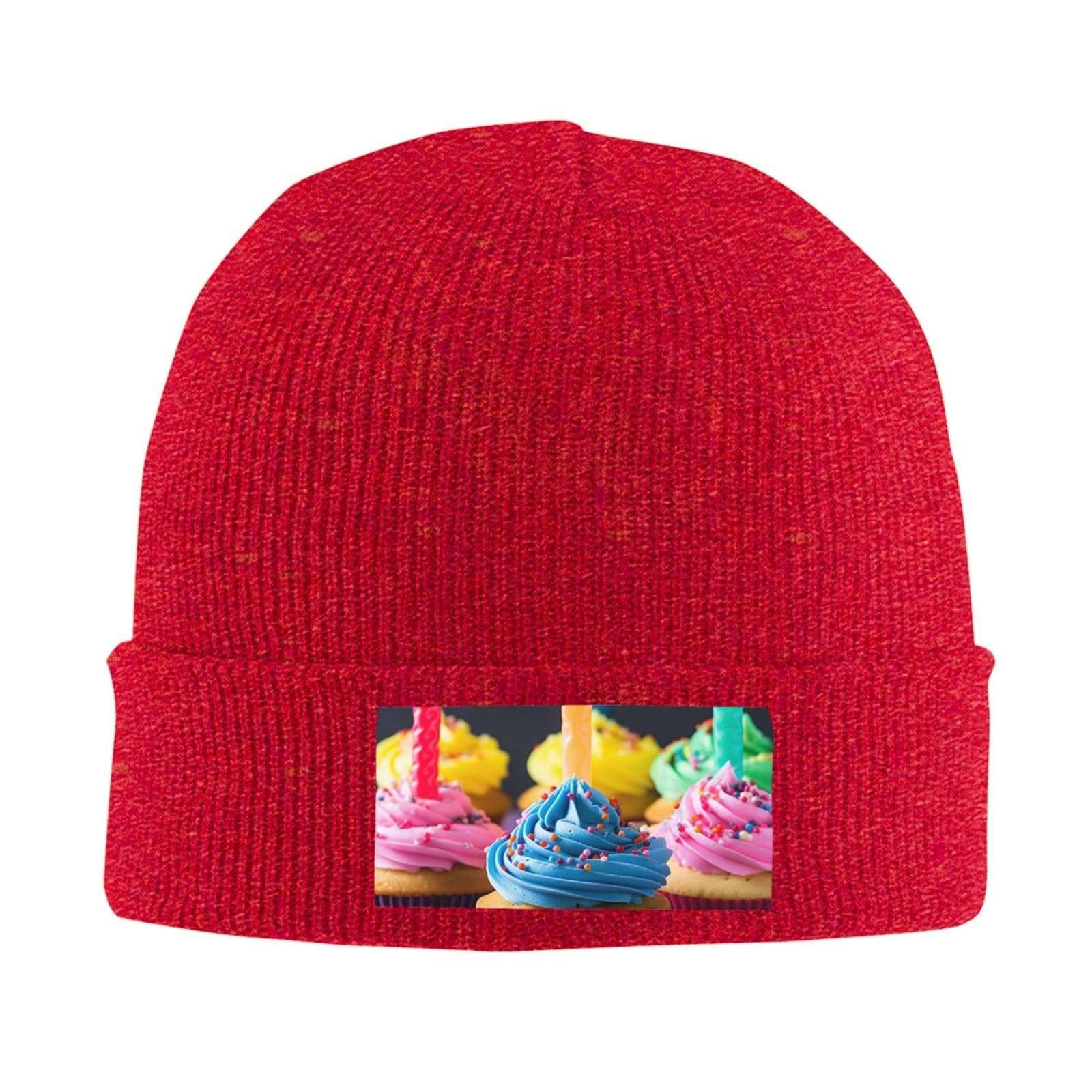 Шапка-бини Knitted Hat Colourful Happy Birthday Cupcakes, фото №4