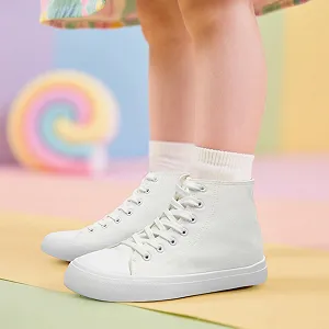 Кеды Canvas Sharllen Детские для девочек и мальчиков Высокие Спортивные Дышащие Повседневные synthetic.ua - Фото 1