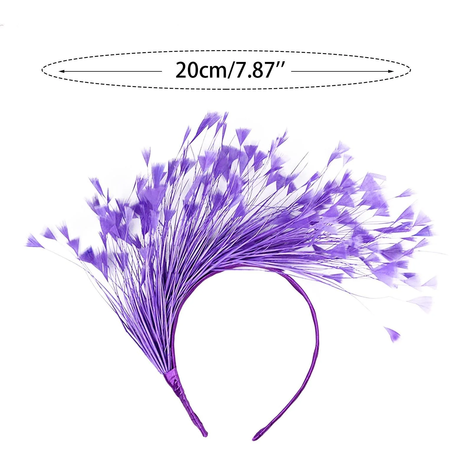 Обруч для волосся з кольоровим пір'ям, фото №3