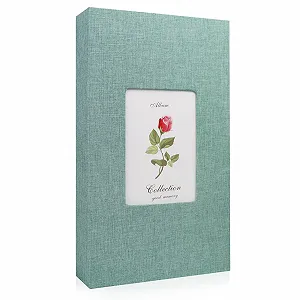 Фотоальбом Andiker 6x4см с окошком для фотографий 5.5x3.5 дюйма на 300 фотографий 33x18x5см Льняной фотоальбом для свадеб, семейных встреч, фестивалей - Фото 1