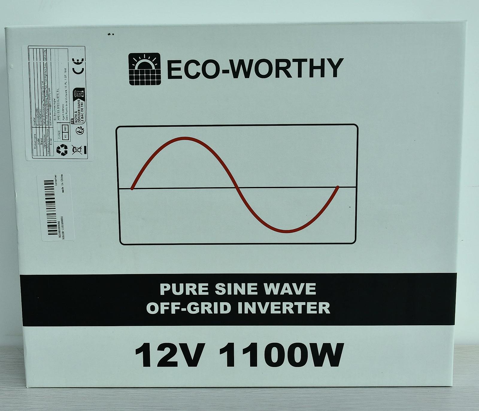 Інвертор ECO-WORTHY 12 В до 230 В Чиста синусоїда 1100 Вт, фото №7