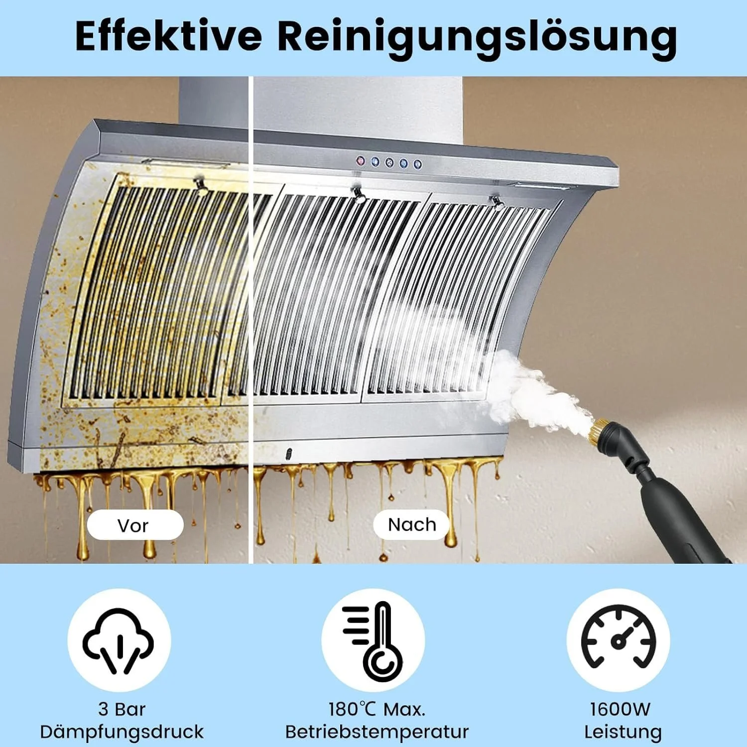 Пароочисник RELAX4LIFE 1600 W 1 L 3 Bar 10 аксесуарів (укр.), фото №3