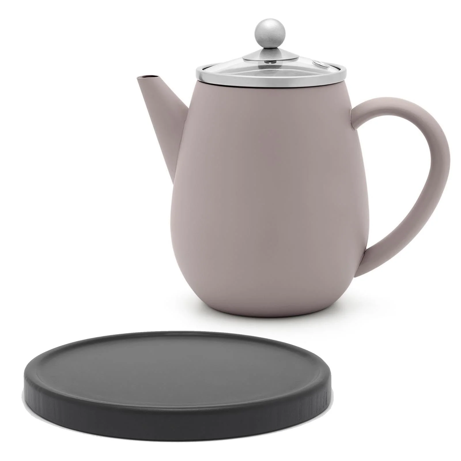 Чайник-заварник Міні Подвійні Стінки 0.5 літра Бетонно-Сірий Ізольований, фото №1