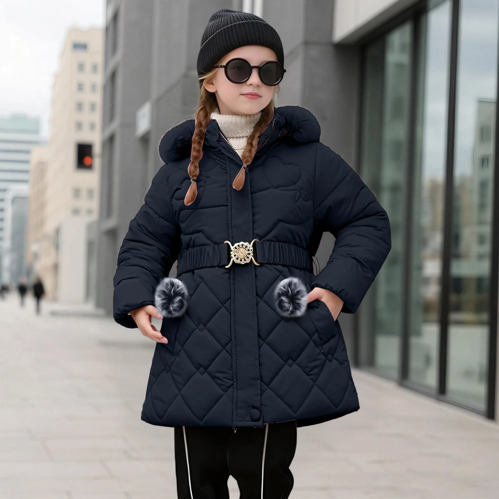 Дитяча пухова куртка зимова з капюшоном для дівчаток вітрозахисна на блискавці, фото №3 Дитяча пухова куртка зимова з капюшоном для дівчаток вітрозахисна на блискавці, фото №3