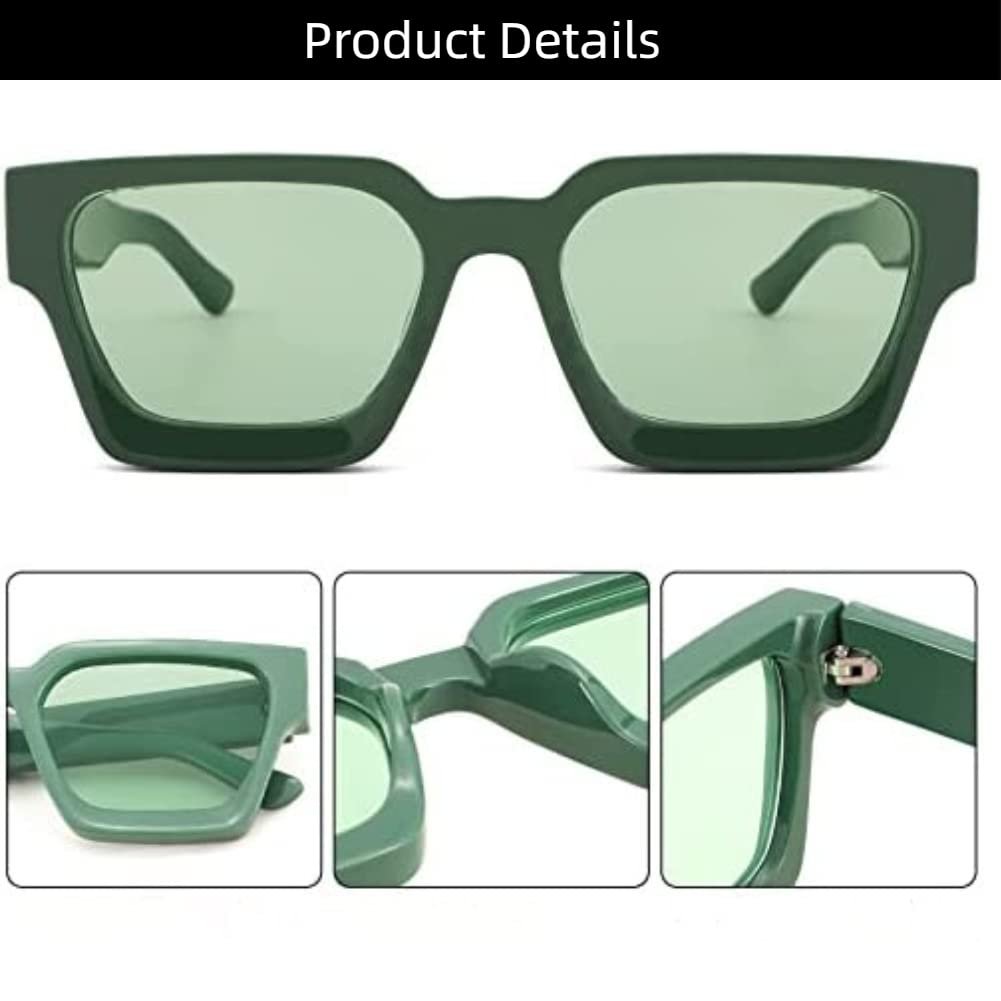 Вінтажні прямокутні сонцезахисні окуляри WDZAYXC для жінок і чоловіків, із захистом UV400, фото №4