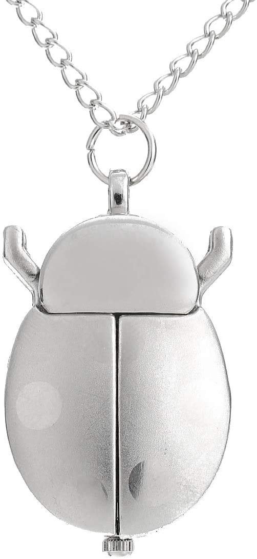 Часы-ожерелье Женские Fenkoo LadyBug Серебристый циферблат Кварцевый Аналоговый, серебристый, фото №2