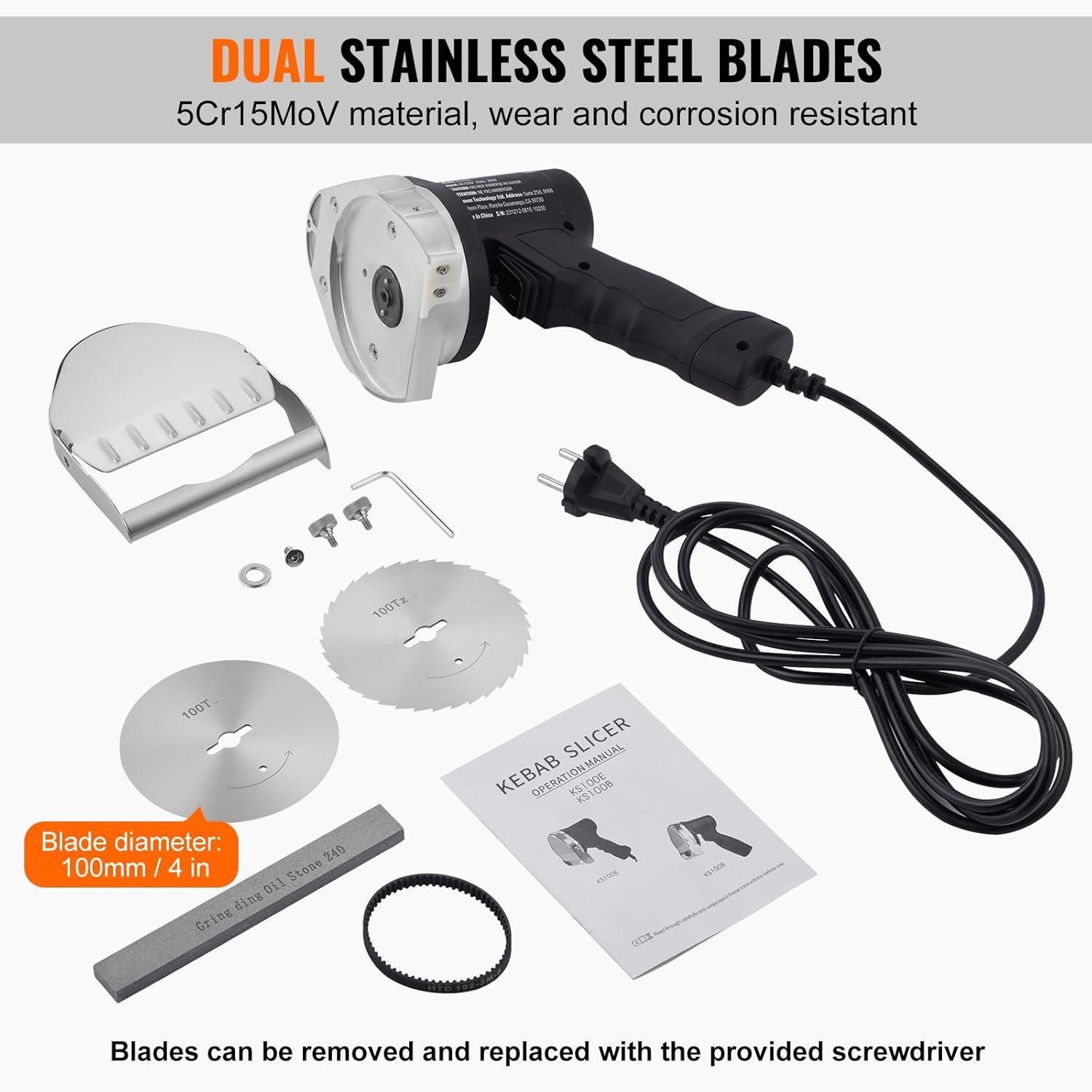 Электрический нож для шаурмы Vevor KS100E / Черный, фото №3 Электрический нож для шаурмы Vevor KS100E / Черный, фото №3