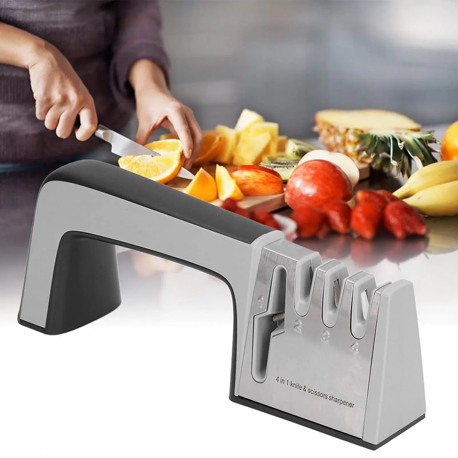 Точило для ножів та ножиць Швидке заточування Нековзна основа Компактне Міцне, фото №2