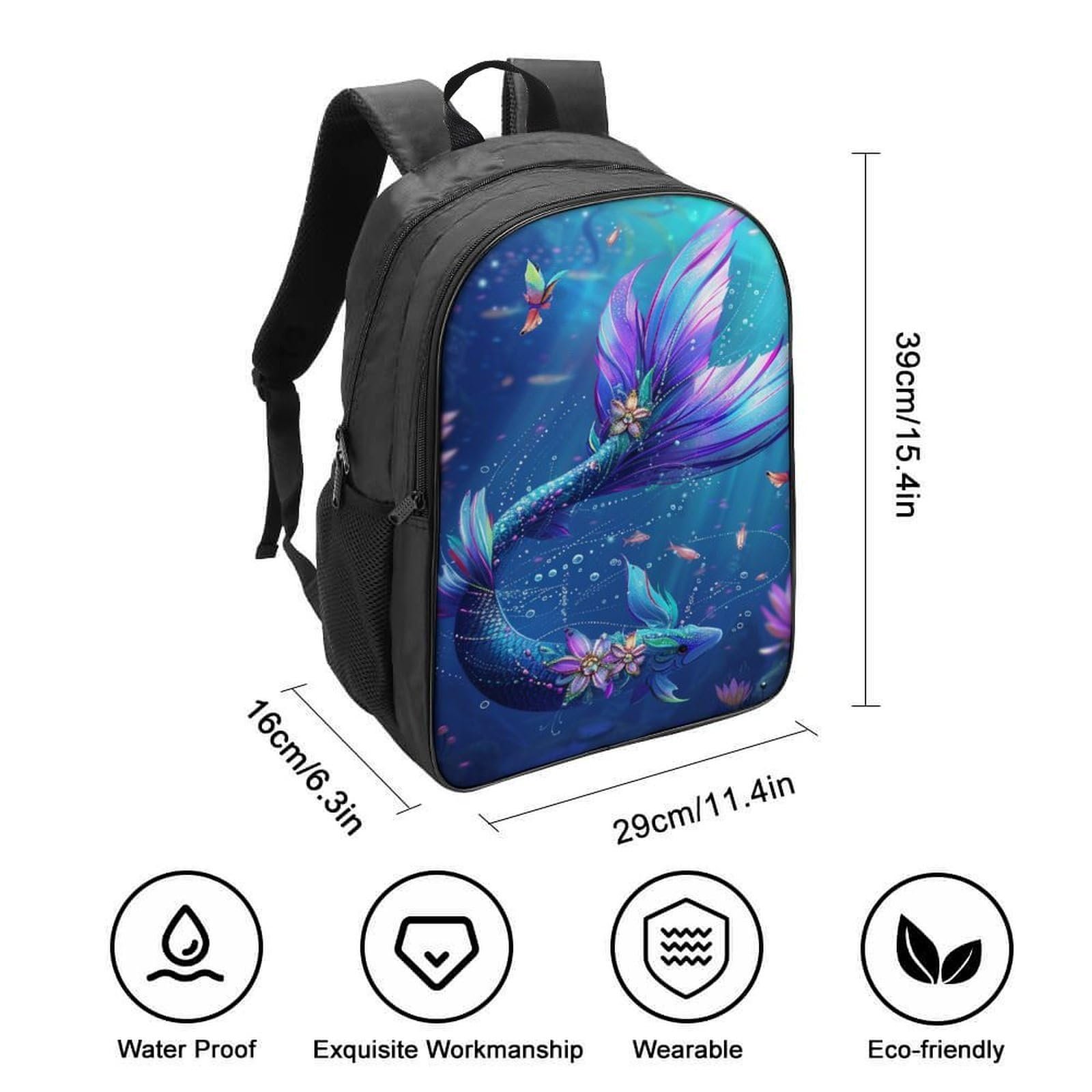 Рюкзак RSIUUODNF Fish 3D Детский Большой 40x28x16см, фото №2