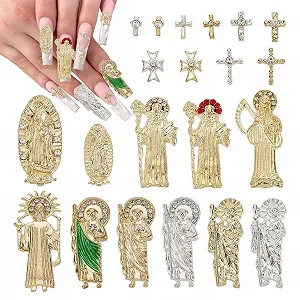 Украшения для ногтей Кресты AHANDMAKER, 21 стиль, 42 шт., 3D украшения для ногтей, разноцветные аксессуары для украшения ногтей со стеклянными стразами - Фото 1