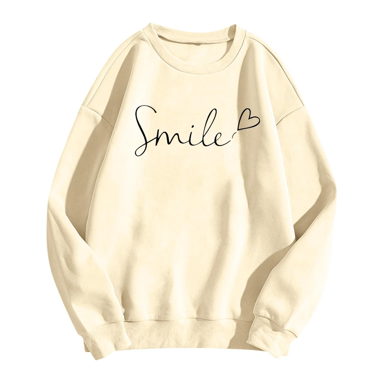 Smile Толстовка Женская с длинными рукавами Мода Графика Буквы Повседневный Круглый вырез Осенние Худи 2025 Y2K Милый Готический Комфорт Винтажный Трендовый Свободный, фото №8