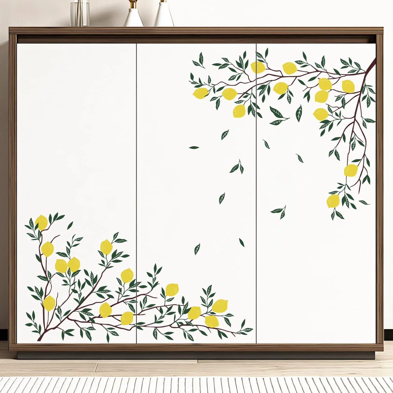 Настінна наклейка Supzone Lemon Tree Lemon Branch Green Leaves, фото №1