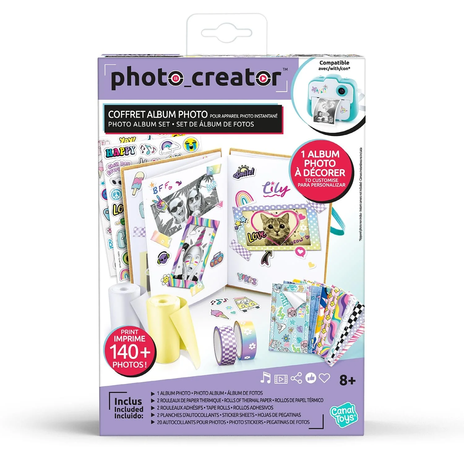 Альбом для фотографий Canal Toys Creator Compatible с 2 рулонами бумаги, 2 листами наклеек и 20 самоклеящимися рамками для фотографий Multi-Colour, фото №2 Альбом для фотографий Canal Toys Creator Compatible с 2 рулонами бумаги, 2 листами наклеек и 20 самоклеящимися рамками для фотографий Multi-Colour, фото №2