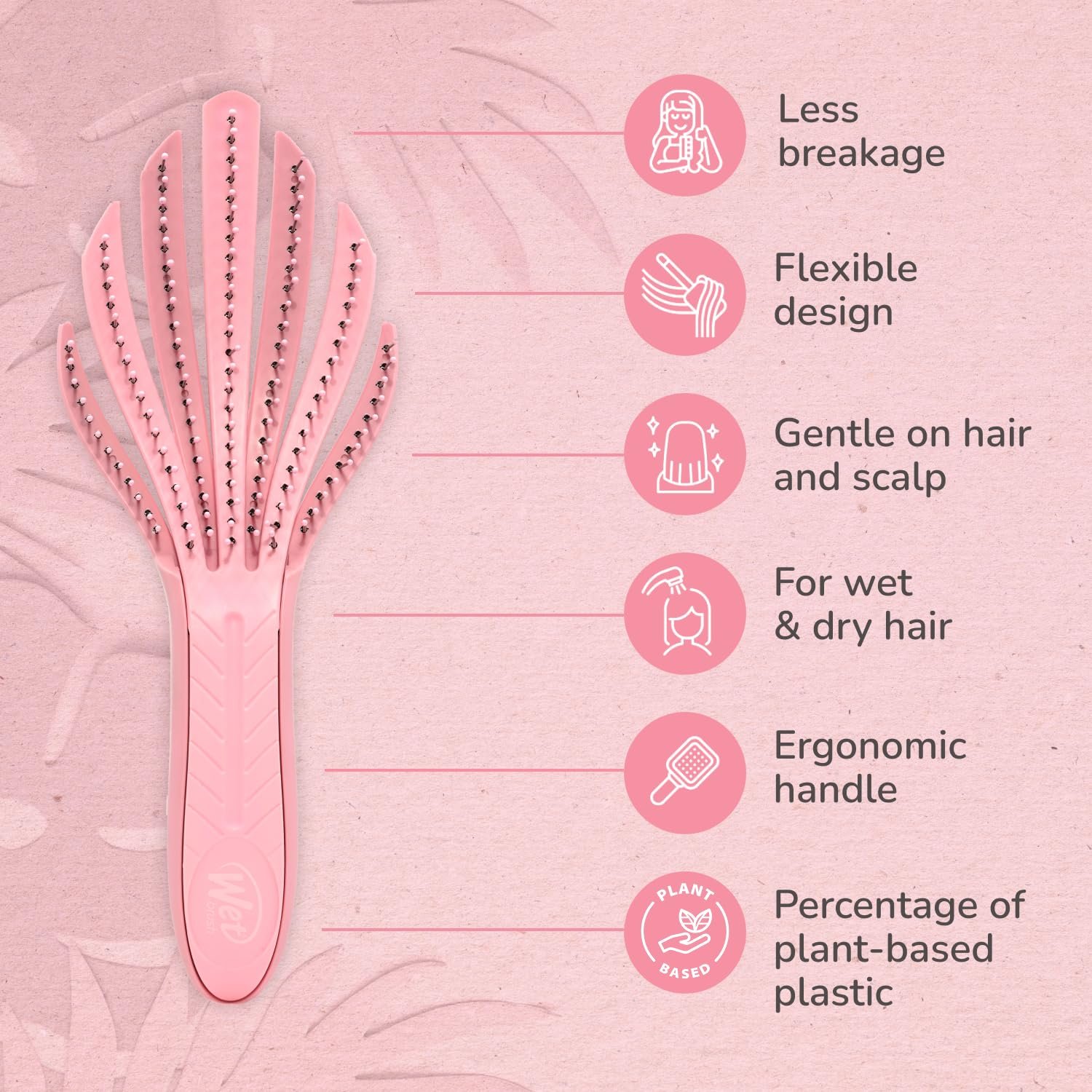 Щітка для волосся Wet Brush Go Green Curl Detangler з м'якою щетиною Intelliflex для всіх типів кучерів, зроблена з рослинного пластику, фото №4
