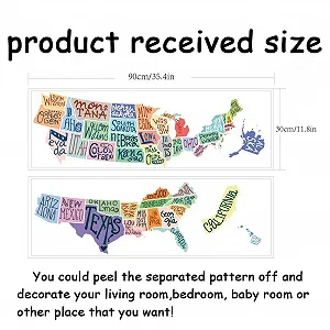 Наклейка на стіну SUPERDANT Map of the United States Colourful Vinyl synthetic.ua - Фото 1