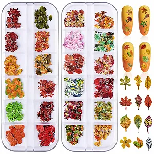 Декор для ногтей Autumn Falling Leaves 2 коробки 3D Glitter - Фото 1
