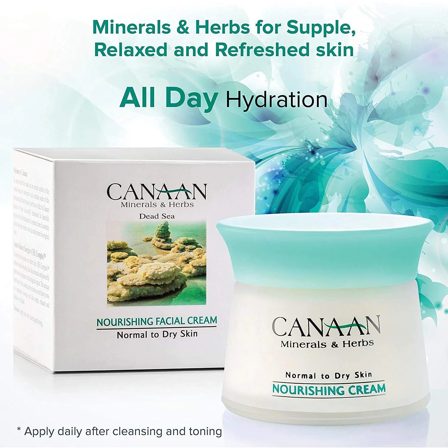 Поживний крем для обличчя CANAAN Dead Sea Minerals & Herbs для нормальної та сухої шкіри 50 мл, фото №4