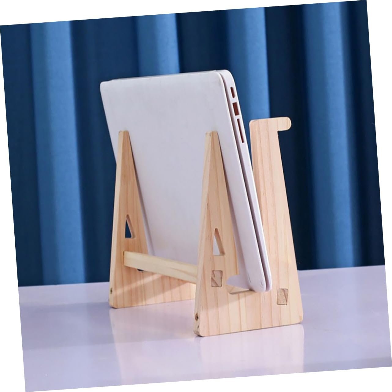 Підставка для ноутбука Дерев'яна ергономічна для комп'ютера з нековзними ніжками для кращої постави та вентиляції, фото №7