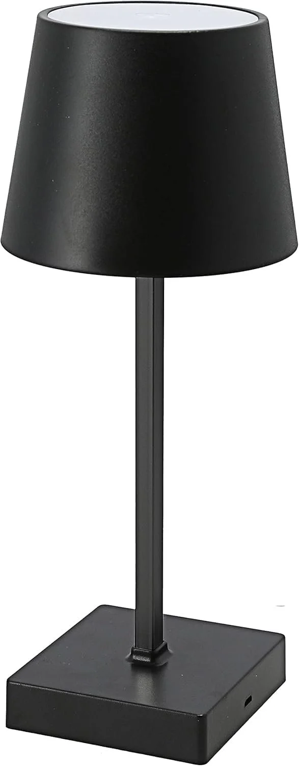 Настільна лампа LED Акумуляторна 26 см Чорна, фото №1