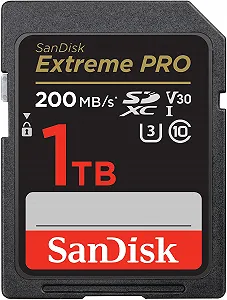 Карта памяти SanDisk Extreme PRO SDXC UHS-I 1 ТБ V30 200 МБ/с U3 4K UHD SanDisk QuickFlow термостойкая - Фото 1