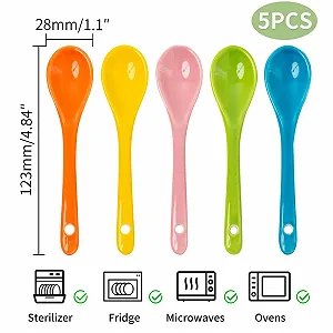 Набір ложок з порцеляни, 5 шт. Без бренду, порцеляна, 12.3 x 2.8 см, багато кольорів synthetic.ua - Фото 1