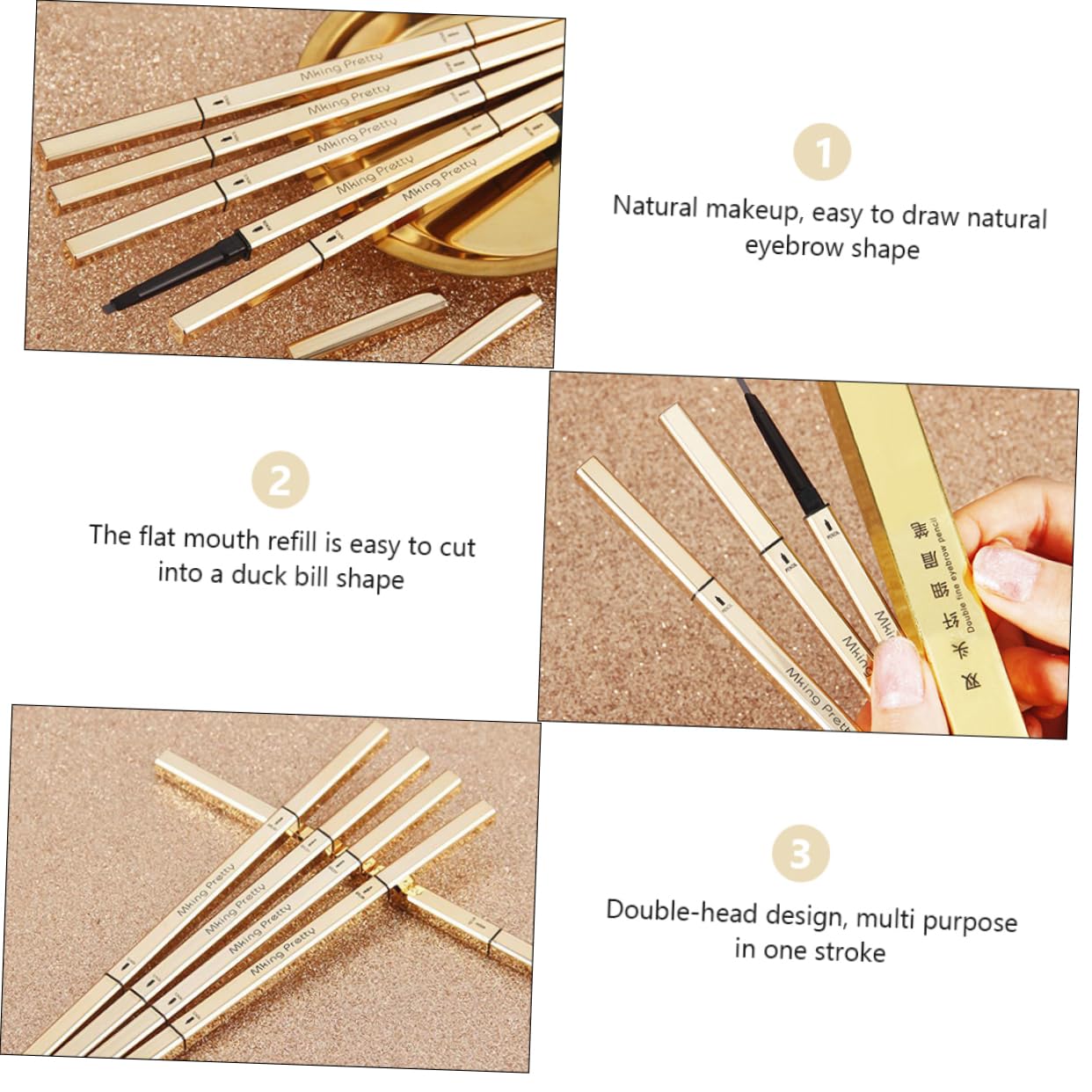 Карандаш MERRYHAPY 5St двусторонний для бровей Водостойкий с кисточкой, фото №7 Карандаш MERRYHAPY 5St двусторонний для бровей Водостойкий с кисточкой, фото №7