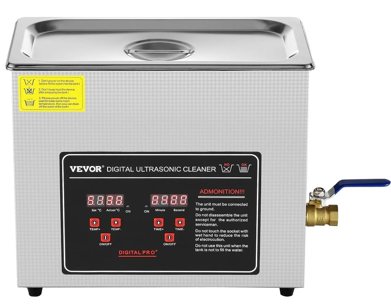 Ультразвуковий очищувач VEVOR KZ-D6 6L Silver, фото №2