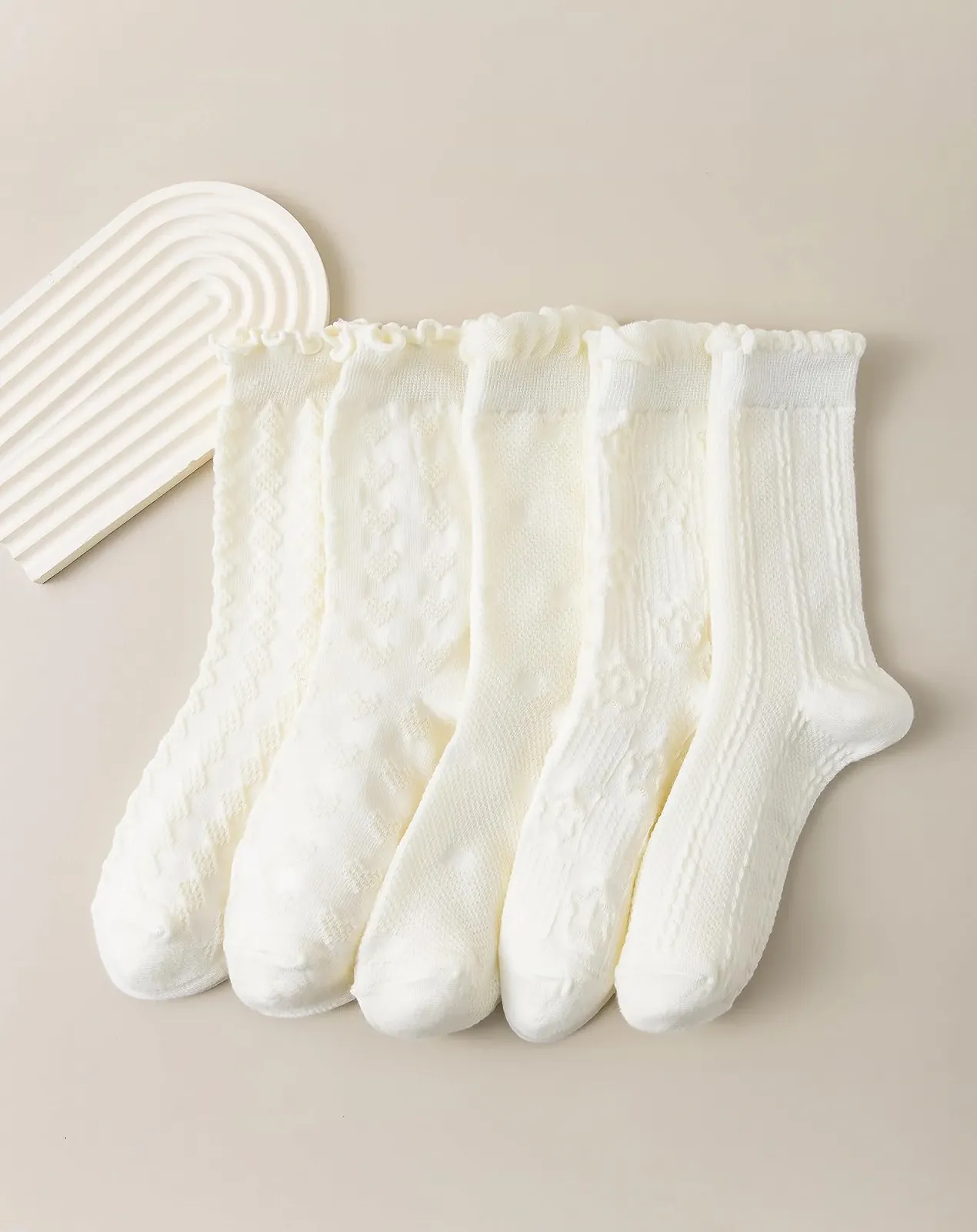 Шкарпетки Yawlsow з рюшами 5 пар Жіночі, фото №2