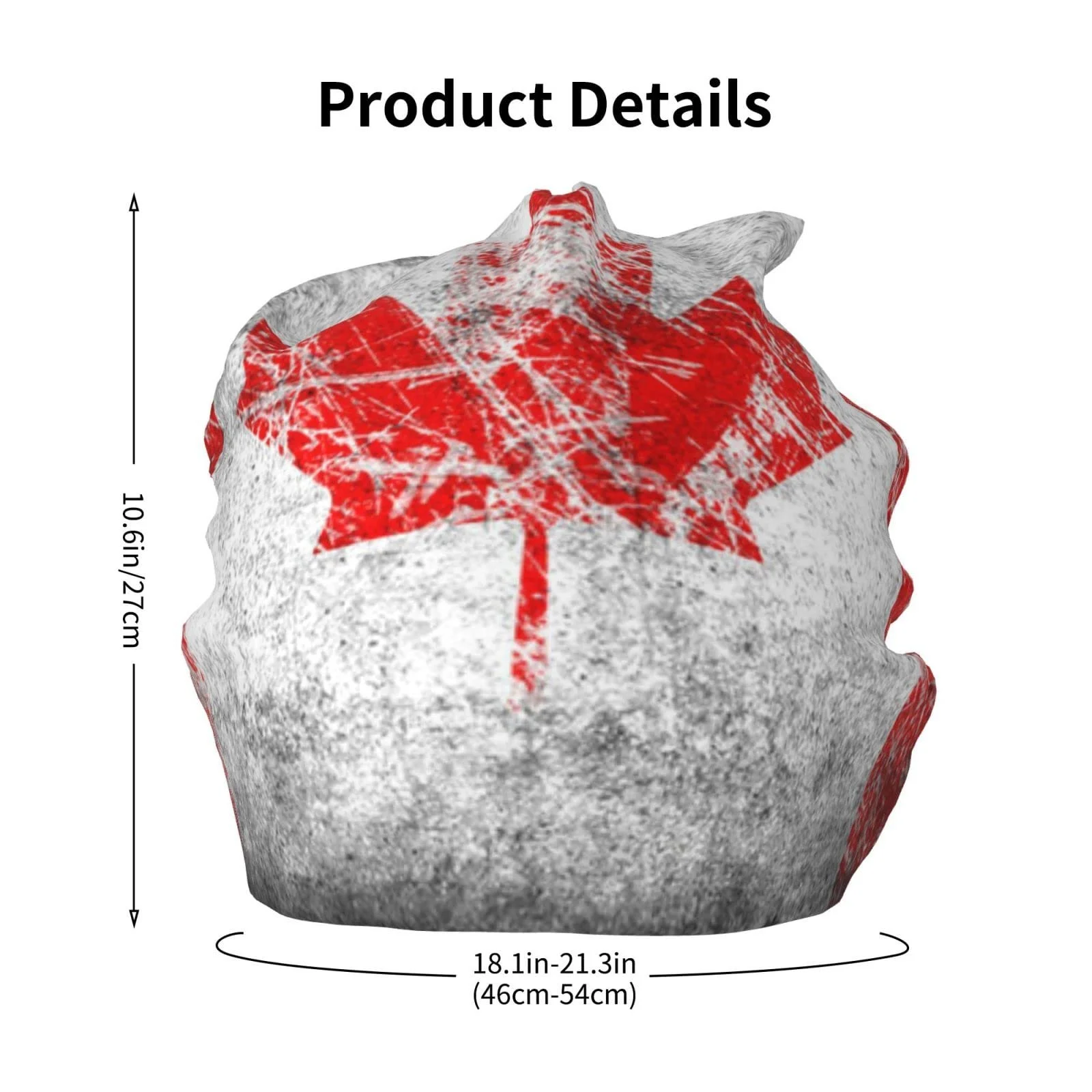 Шапка LOUJIN Канадський прапор для хлопчиків, подовжена, тепла в'язана, один розмір, фото №5